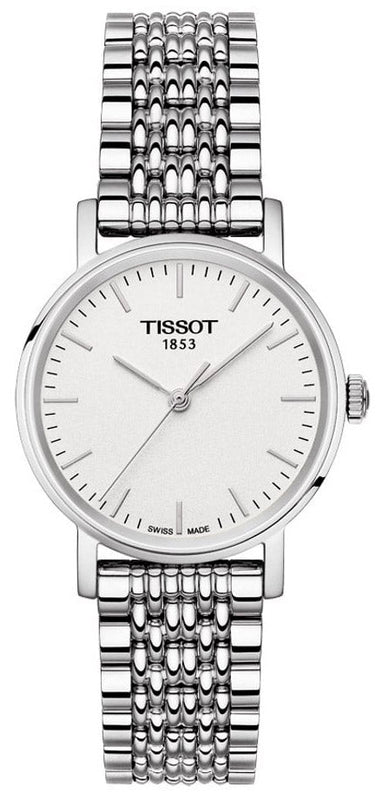Tissot Everytime Small White Dial Silver Mesh Bracelet Watch For Women - T109.210.11.031.00 Authentic Buy Shop Now