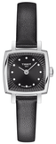 Tissot Lovely Square Quartz Diamonds Black Dial Black Leather Strap Watch For Women - T058.109.16.056.00 Authentic Buy Shop Now