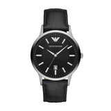 Emporio Armani Renato Black Dial Leather Strap Watch For Men - AR2411 Authentic Buy Shop Now