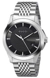 Gucci G Timeless Black Dial Silver Steel Strap Watch For Men - YA126402 Authentic Buy Shop Now