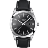 Tissot Gentleman Black Dial Black Leather Strap Watch For Men - T127.410.16.051.00 Authentic Buy Shop Now