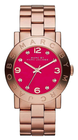 Marc Jacobs Amy Purple Dial Rose Gold Steel Strap Watch for Women - MBM8618 Authentic Buy Shop Now