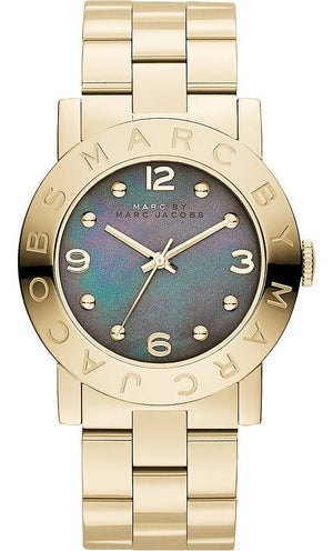 Marc Jacobs Amy Black Dial Gold Steel Strap Watch for Women - MBM3273 Authentic Buy Shop Now