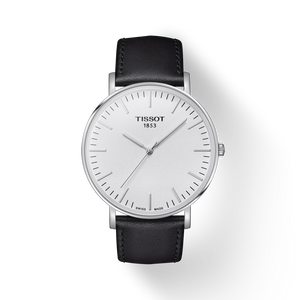 Tissot T Classic Everytime Large White Dial Black Leather Strap Watch For Men - T109.610.16.031.00 Authentic Buy Shop Now