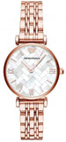 Emporio Armani Mother of Pearl Dial Rose Gold Steel Strap Watch For Women - AR11110 Authentic Buy Shop Now