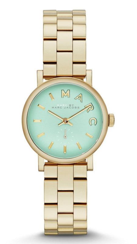 Marc Jacobs Baker Mint Green Dial Gold Steel Strap Watch for Women - MBM3284 Authentic Buy Shop Now
