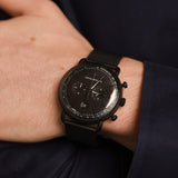 Emporio Armani Aviator Chronograph Black Dial Black Mesh Bracelet Watch For Men - AR11264 Authentic Buy Shop Now
