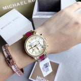 Michael Kors Ritz Chronograph Gold Dial Two Tone Steel Strap Watch For Women - MK6517 Authentic Buy Shop Now