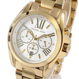 Michael Kors Bradshaw Chronograph White Dial Gold Steel Strap Watch For Women - MK6266 Authentic Buy Shop Now