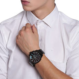 Diesel Mega Chief Chronograph Black Dial Black Steel Strap Watch For Men - DZ4318 Authentic Buy Shop Now
