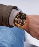 Guess Phoenix Multi Function Black Dial Gold Steel Strap Watch for Men - GW0456G1 Authentic Buy Shop Now