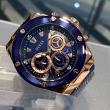 Guess Poseidon Chronograph Blue Dial Blue Silicone Strap Watch For Men - GW0425G3 Authentic Buy Shop Now