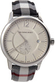 Burberry The Classic Horseferry Silver Dial Black Leather Strap Watch for Men - BU10002 Authentic Buy Shop Now