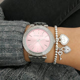 Michael Kors Darci Crystal Pink Dial Silver Stainless Steel Strap Watch for Women - MK3352 Authentic Buy Shop Now