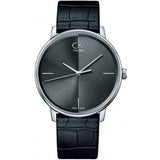Calvin Klein Accent Black Dial Black Leather Strap Watch for Men - K2Y211C3 Authentic Buy Shop Now