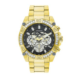 Guess Trophy Diamonds Black Dial Gold Steel Strap Watch for Men - GW0390G2 Authentic Buy Shop Now