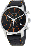 Calvin Klein City Chronograph Black Dial Black Leather Strap Watch for Men - K2G271C1 Authentic Buy Shop Now
