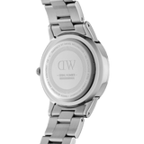 Daniel Wellington Iconic Link Black Dial Silver Steel Strap Watch for Women - DW00100204 Authentic Buy Shop Now