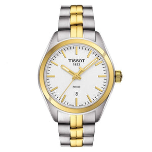 Tissot T Classic PR 100 White Dial Two Tone Steel Strap Watch for Men - T101.410.22.031.00 Authentic Buy Shop Now
