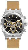 Guess Continental Multifunction Black Dial Brown Leather Strap Watch for Men - GW0262G1 Authentic Buy Shop Now