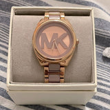 Michael Kors Janelle Three Hand Rose Gold Dial Two Tone Steel Strap Watch For Women - MK7135 Authentic Buy Shop Now