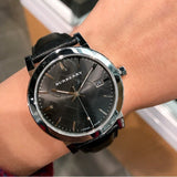 Burberry The City Black Dial Black Leather Strap Watch for Men - BU9009 Authentic Buy Shop Now