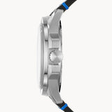 Fossil Sport 54 Day Date Black Dial Black Leather Strap Watch for Men - FS5321 Authentic Buy Shop Now
