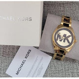 Michael Kors Janelle Three-Hand Gold Dial Two Tone Steel Strap Watch For Women - MK7136 Authentic Buy Shop Now
