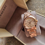 Burberry The City Rose Gold Dial Rose Gold Steel Strap Watch for Women - BU9146 Authentic Buy Shop Now