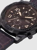 Fossil Bronson Chronograph Brown Dial Brown Leather Strap Watch for Men - FS5713 Authentic Buy Shop Now
