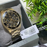 Guess BFF Multifunction Black Dial Gold Steel Strap Watch for Women - W0231L3 Authentic Buy Shop Now