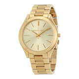 Michael Kors Slim Runway Gold Dial Gold Stainless Steel Strap Watch for Women - MK3179 Authentic Buy Shop Now