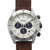Fossil Retro Traveler Chronograph White Dial Brown Leather Strap Watch for Men - CH2886 Authentic Buy Shop Now