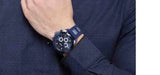 Guess Velocity Chronograph Blue Dial Blue Rubber Steel Strap Watch for Men - W0599G4 Authentic Buy Shop Now