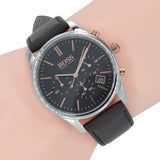 Hugo Boss Time One Black Dial Brown Leather Strap Watch for Men - 1513448 Authentic Buy Shop Now
