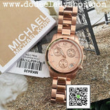 Michael Kors Runway Chronograph Rose Gold Dial Rose Gold Steel Strap Watch for Women - MK5430 Authentic Buy Shop Now