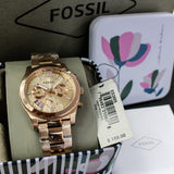 Fossil Boyfriend Multifunction Rose Gold Dial Rose Gold Steel Strap Watch for Women - ES3885 Authentic Buy Shop Now