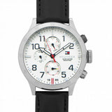 Tommy Hilfiger Trent Multifunction White Dial Black Leather Strap Watch for Men - 1791138 Authentic Buy Shop Now