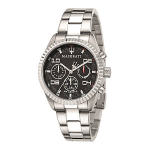 Maserati Competizione Chronograph Black Dial Silver Steel Strap Watch For Men - R8853100012 Authentic Buy Shop Now