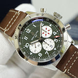 Breitling Super Avi B04 Chronograph GMT 46 Curtiss Warhawk Green Dial Brown Leather Strap Watch for Men - AB04452A1L1X1 Authentic Buy Shop Now