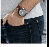 Fossil Townsman Chronograph Gray Dial Brown Leather Strap Watch for Men - FS5522 Authentic Buy Shop Now