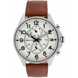 Tommy Hilfiger Dean Quartz Multifunction White Dial Brown Leather Strap Watch for Men - 1791274 Authentic Buy Shop Now