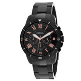 Fossil Grant Sport Chronograph Black Dial Black Steel Strap Watch for Men - FS5374 Authentic Buy Shop Now