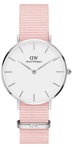 Daniel Wellington Classic Petite Rosewater White Dial Pink NATO Strap Watch For Women - DW001000318 Authentic Buy Shop Now