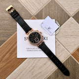 Swarovski Era Journey Chronograph Black Dial Black Leather Strap Watch for Women - 5295320 Authentic Buy Shop Now