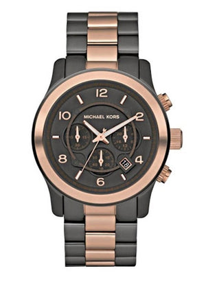 Michael Kors Runway Chronograph Grey Dial Two Tone Steel Strap Unisex Watch - MK8189 Authentic Buy Shop Now