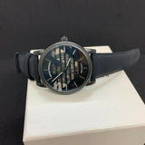 Emporio Armani Meccanico Quartz Black Dial Black Leather Strap Watch For Men - AR60032 Authentic Buy Shop Now