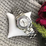 Marc Jacobs Henry Transparent Silver Dial Silver Steel Strap Watch for Women - MBM3205 Authentic Buy Shop Now