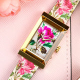 Gucci G-Frame Floral Mother of Pearl Dial White Leather Strap Watch For Women - YA147406 Authentic Buy Shop Now