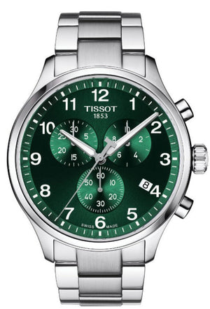 Tissot Chrono XL Classic Green Dial Silver Steel Strap Watch for Men - T116.617.11.091.00 Authentic Buy Shop Now
